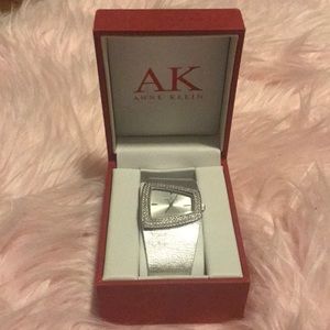 Anne Klein silver watch with crystals